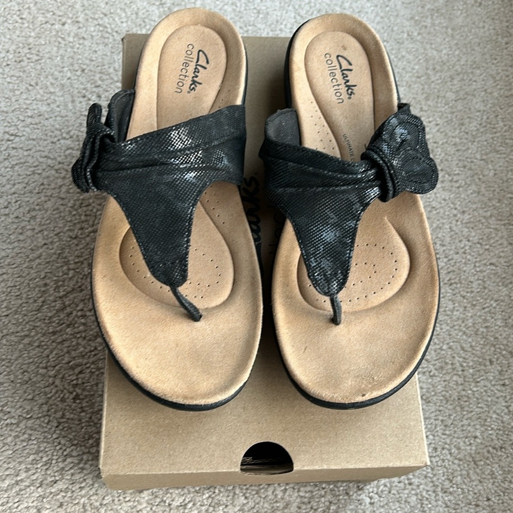 Clarks Laurieann Rae Black Sandals -size 9